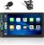 Radio doble DIN con CarPlay inalámbrico y Android Auto inalámbrico, pantalla táctil de 7″, Bluetooth, Mirror Link, AUX/FM, SWC y cámara trasera