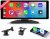 Radio portátil Hodozzy de 10,26″ con CarPlay inalámbrico y Android Auto, Bluetooth, pantalla IPS táctil, Mirror Link, control por voz, AUX, USB y cámara trasera