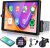 Radio 1 DIN con Apple CarPlay y Android Auto, pantalla táctil giratoria de 10,4″, Mirror Link, Bluetooth, FM, USB, AUX, EQ, control por voz, control de volante y cámara trasera