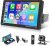 Radio Rimoody 1 DIN con CarPlay y Android Auto, pantalla desmontable de 9″, Mirror Link iOS/Android, FM, USB, AUX, SD, control de volante y cámara trasera