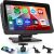 Radio portátil para coche con pantalla CarPlay, pantalla IPS táctil de 7″ con CarPlay y Android Auto inalámbricos, Bluetooth, Mirror Link, soporte de cámara, AUX, FM, TF y GPS