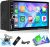 Radio Podofo 2 DIN con CarPlay y Android Auto, pantalla táctil de 7″, Bluetooth, MirrorLink, FM, USB, AUX, carga, mando a distancia y retroiluminación 7 colores