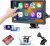 Pantalla portátil 2024 con CarPlay inalámbrico para coche, Apple CarPlay y Android Auto, diseño paraguas, cámara trasera 1080P, pantalla táctil HD de 9″