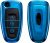 Funda kwmobile compatible con llave plegable Ford de 3 botones, funda TPU con botones, azul brillante