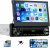 Radio CAMECHO 1 DIN con pantalla táctil HD manual extensible de 7″, Bluetooth, Mirror Link, FM, control de volante, 2 USB, AUX, Type-C, cámara trasera y retroiluminación