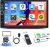 Radio CAMECHO 2 DIN con Apple CarPlay y Android Auto, pantalla táctil de 7″, Bluetooth, Mirror Link, SWC, FM, AUX, USB, Siri, cámara trasera y micrófono