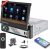 Radio Hikity 1 DIN retráctil con pantalla táctil de 7″, CarPlay inalámbrico, Android Auto, Bluetooth manos libres, Mirror Link, AUX-in, FM, USB, EQ, SWC, TF y cámara trasera