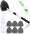 Limpiador de parabrisas para coche con 6 almohadillas de microfibra y botellas pulverizadoras, kit limpiaparabrisas interior con mango extensible y giro 180°, gris
