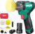 Pulidora de coche DCA Mini 12V, 75 mm, pulidora de batería y lijadora de 50 mm, orbital, sin escobillas, 2 baterías de 2.0 Ah, 2 velocidades 2800-8300 RPM
