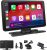 Pantalla AWESAFE de 9″ para coche con CarPlay/Android Auto/MirrorLink inalámbricos, reproductor táctil compatible con dashcam 4K, cámara trasera, Bluetooth, USB, SD, FM y control por voz