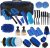 Kit de limpieza de coche 28 piezas con bolsa de transporte, set para interior y exterior, cepillos de detailing, paños de fibra, esponjas de pulido y cepillo para taladro