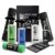 LionsWay kit de limpieza de moto 5 en 1, lavado en seco con cera carnauba, desengrasante todo en uno, limpiador de casco, restaurador de plásticos y paño de microfibra