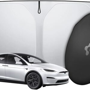 Parasol delantero Spigen CryoShade para parabrisas Tesla Model X, diseñado para accesorios Tesla Model X, negro
