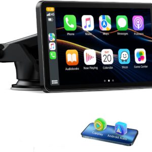 Pantalla Volam para coche con CarPlay y Android Auto inalámbricos, pantalla táctil de 7″, Mirror Link, navegación, Siri, asistente de voz Google, FM, AUX y Bluetooth 5.0