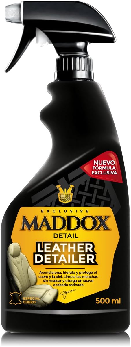 Maddox Detail, limpiador y acondicionador de cuero para coche, tratamiento de piel, limpieza de cuero y eliminación de suciedad y manchas, restaura asientos, 500 ml