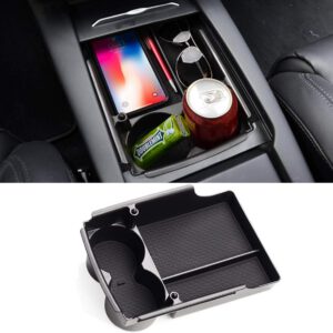 Organizador Jaronx compatible con consola central Tesla Model X/Model S, caja para reposabrazos y portavasos, accesorios Tesla Model X/S