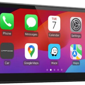 CarpodGo T3 Pro 2026 con pantalla totalmente laminada, CarPlay y Android Auto inalámbricos portátiles a 60 fps, pantalla táctil IPS de 8,9″ 1920 x 720, compatible con controles de volante