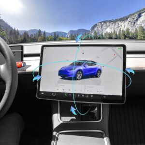 Soporte giratorio de pantalla para Tesla Model Y 2019-2024 y Model 3 2017-2023, rotación 4 vías, 30° izquierda/derecha y 15° arriba/abajo