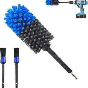 Productos de limpieza para coche y moto con 2 cepillos, cepillo para taladro, limpiador de llantas, para coches, motos, bicicletas y cuidado de llantas de aluminio y acero