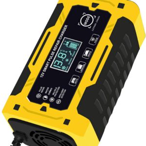 Cargador de batería 12 V 6 A para coche, cargador inteligente automotriz, mantenedor portátil con carga de flotación
