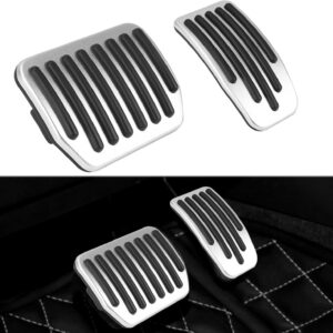 Pedales para Tesla Model 3 y Model Y 2020-2024, pedales de acero inoxidable, cubiertas antideslizantes, 2 piezas, pedal de freno y acelerador, plata