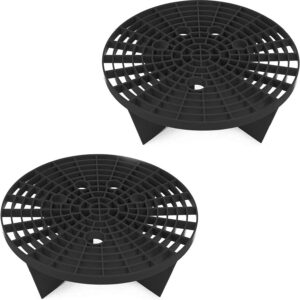Kit de lavado de coche, pack de 2 protectores de cubo de plástico, set de lavado para vehículo, rejilla de lavado y eliminación de suciedad, negro, 23 cm