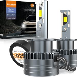 Bombillas LED D-Lumina D2S, 120 W, 20000 lm, 6500 K, blanco extremadamente brillante para faros de coche, resistentes a errores Canbus, sustituyen bombillas xenón HID OEM, plug and play, 2 piezas