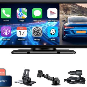 Pantalla de coche de 10,26″ con CarPlay inalámbrico y Android Auto, cámara trasera HD 1080P, Bluetooth, Mirror Link, navegación GPS, FM y AUX