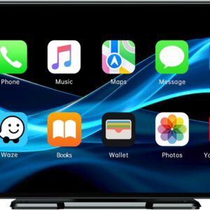 Radio portátil Volam con Apple CarPlay y Android Auto inalámbricos, pantalla IPS táctil de 9″, Bluetooth 5.0, asistencia por voz, Mirror Link, FM y AUX