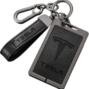 Portatarjetas para Tesla Model 3 Model Y, llavero de silicona para tarjeta con logo, funda protectora, accesorios Tesla, negro, M, negro/blanco, M