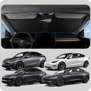 Parasol delantero Spigen CryoShade para Tesla Model Y hasta 2025 Juniper y Model 3 Highland 2024 en adelante, doble capa, protección UV y calor