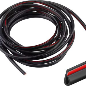Protector de borde de coche 5 m, junta de goma en forma de U, apto para coches, SUV, monovolúmenes y la mayoría de modelos, negro