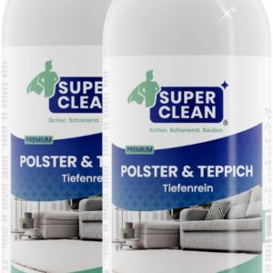 Limpiador concentrado SUPER CLEAN para tapicería y alfombras, 2 x 500 ml, limpieza profunda para sofás, asientos de coche, alfombras y tejidos