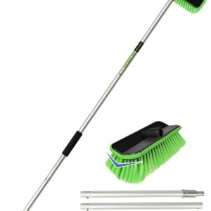 Cepillo de lavado de coche en forma V de 153 cm con mango largo PBT, cerdas suaves, evita acumulación, apto para ruedas, SUV, camper, monovolúmenes, ventanas e interior/exterior