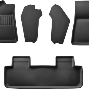 Alfombrillas premium Spigen para Tesla Model Y hasta 2024, moqueta/TPE impermeable todo clima, antideslizantes, Carbon Edition