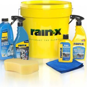 Kit Rain-X de limpieza y detailing para coche, protección contra lluvia, limpiador de neumáticos y accesorios