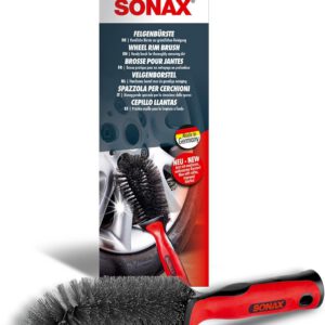 Cepillo para llantas SONAX, 1 unidad, práctico para limpiar suciedad persistente y zonas de difícil acceso en llantas de acero y aluminio, Nº 04179000