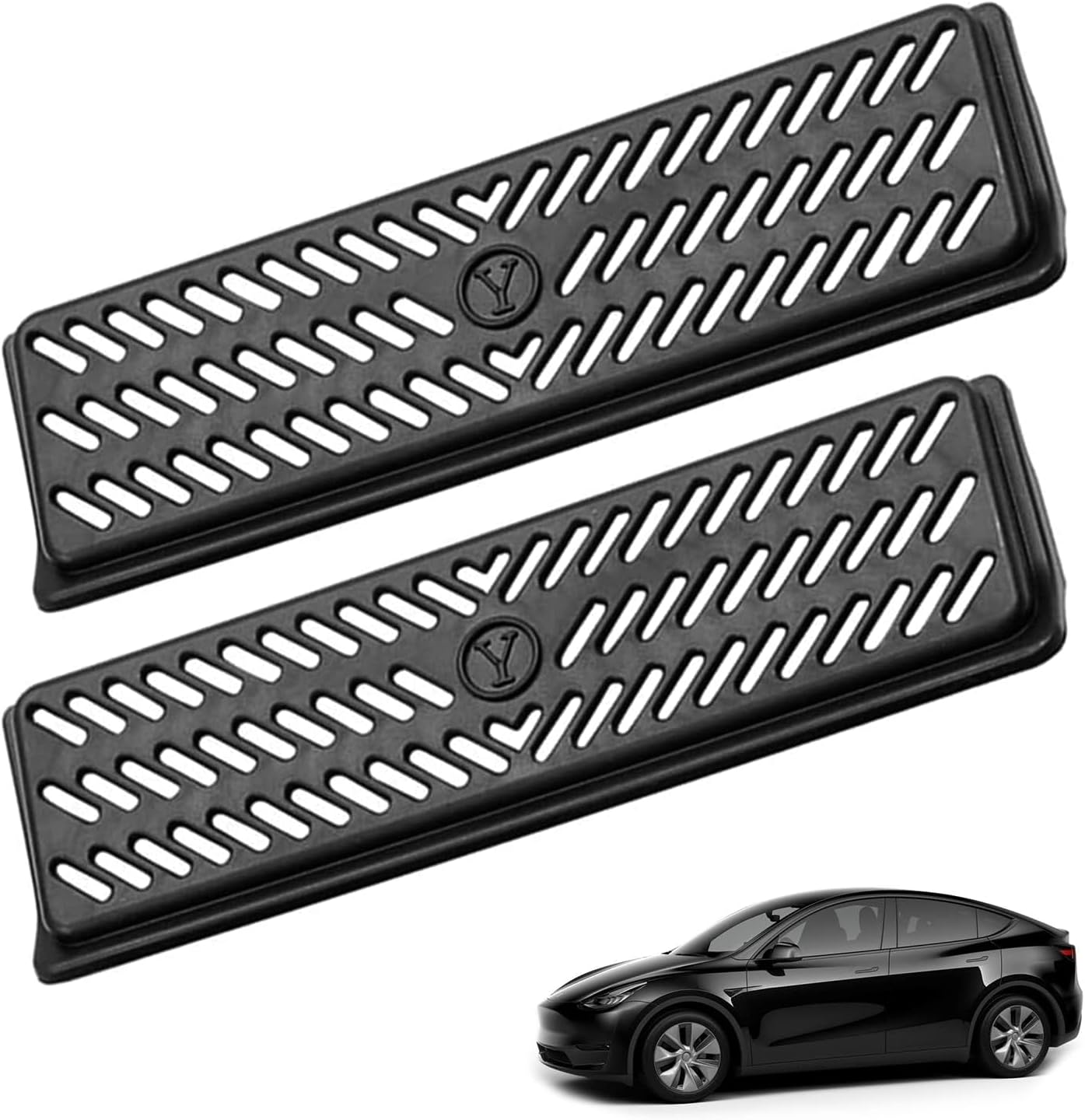 2 cubiertas de salida de aire para Tesla Model Y, protección de ventilación, rejilla de flujo de aire bajo asiento