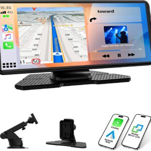 Pantalla Volam CarPlay para Apple CarPlay y Android Auto inalámbricos, radio Bluetooth portátil de 6,86″, Mirror Link, asistente de voz, navegación, FM y AUX