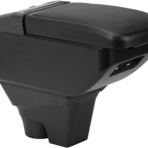 Apoyabrazos Para Citroen C3 MK3 2016-2024 Apoyabrazos Coche Consola Reposabrazos Central Almacenamiento Negro Cuero Tapizado Caja