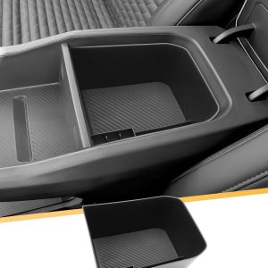 YEE PIN Compatible con Kia EV4 GT Line/GT 2025 2026 2027 caja de almacenamiento para consola central, organizador de reposabrazos central, bandeja de guantera con alfombrilla antideslizante, para