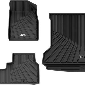 3W Alfombrillas de Coche y Maletero Compatible con VW ID.4 E21 2020-2025, TPE Alfombrillas para Todo Tipo de Clima para Volkswagen ID.4 E21 la 1ª y 2ª Fila Juego Completo, Admite Perros, Accesorios