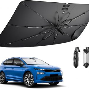 BIBIBO Compatible con Skoda Enyaq IV 2021-2024 2025 Parasol Cubiertas Parasol Parabrisas Delantero Parabrisas Auto Parasol Accesorios Enyaq