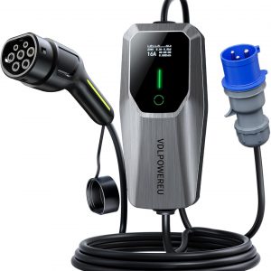 Cargador Coche Electrico 7.36KW, Tipo 2 de Carga para Vehículos Eléctricos con Cable, Cargadores para Vehículos Eléctricos, Corriente Ajustable 6A – 32A, CEE de 3 Pines, IEC 62196-2, IP65