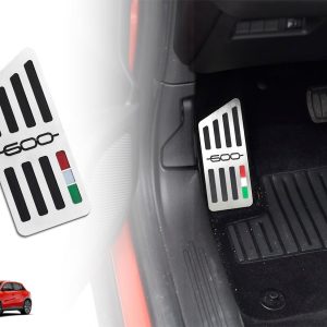 Reposapiés de acero para Fiat.600 600e | 1 pieza inoxidable eléctrico híbrido rojo (rojo) La Primera 600 Accesorios Tuning Pedal Reposapiés Kit Recambios
