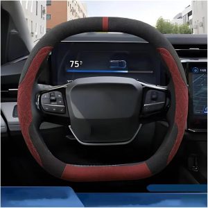 Cubierta Volante Funda Volante Piel para Ford para Puma para Gen-E para ST-Line 2024 2025 Funda Especial Manillar Coche(Double D Black Red)