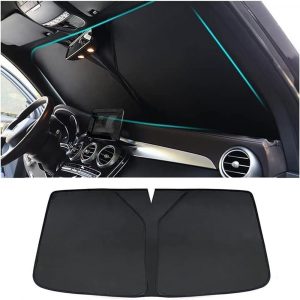 Coche Lunas Delanteras Parasoles Parasol para Jaguar F-Pace I-Pace E-Pace,Delantero Parabrisas Parasol Plegable Protección UV contra Calor Accesorios