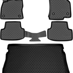 Element Juego de alfombrillas de goma 3D y alfombrilla de maletero aptas para Ford Explorer EV | Año de construcción 2024 – hoy | 100 % a medida coche alfombrillas de goma resistentes