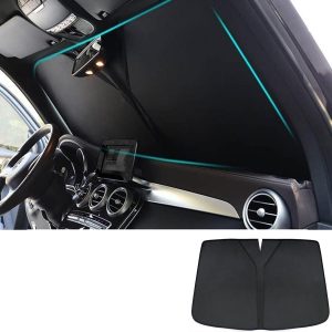 Coche Delantero Parabrisas Parasol para FIAT 500/500C/500E/Abarth 500 2007-2022 2023 2024, Plegable Parasol Protección UV Protección Solar Interior Accesorios