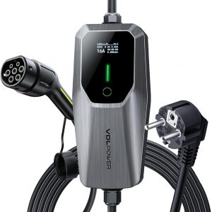 Cargador EV Tipo 2, 3,6 kW Cable de Carga para Auto, Cargador para Vehículos Eléctricos, 16 A, 5M, monofásico, EU Schuko, IP65 (IEC 62196-2)